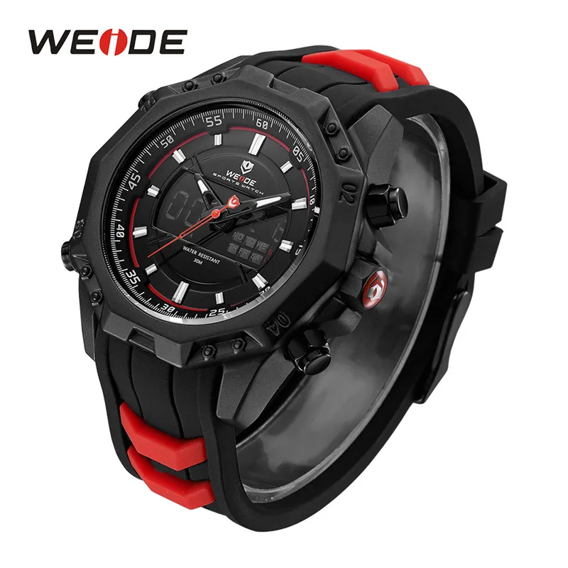 WEIDE militaire Quartz numérique Auto Date hommes montre de Sport horloge bracelet en Silicone montre-bracelet Relogio Masculino Montres Hommes Relojes325U