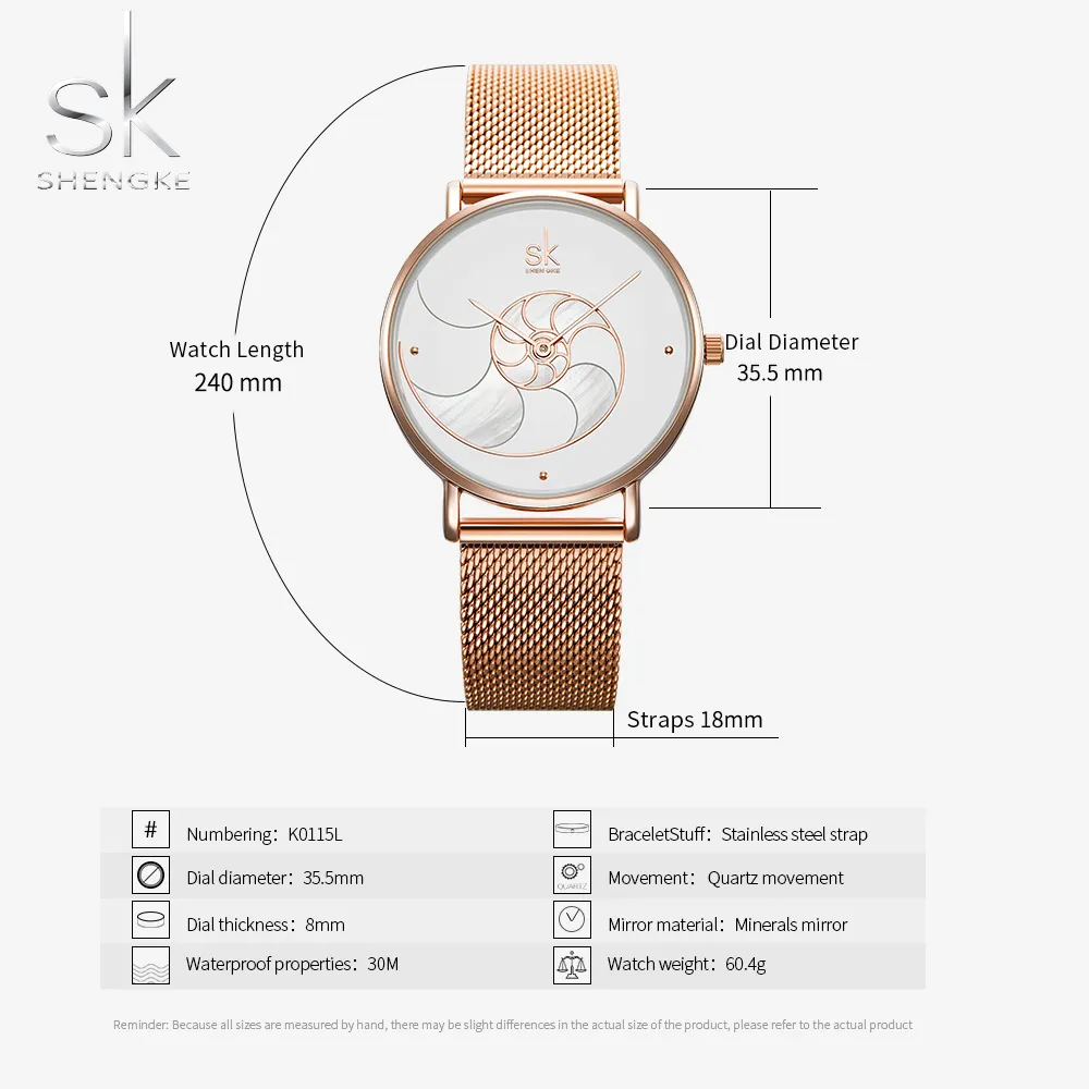 Shengke Vrouwen Mode Quartz Horloge Dame Mesh Horlogeband Hoge Kwaliteit Casual Waterdicht Horloge Cadeau voor Vrouw 20192809