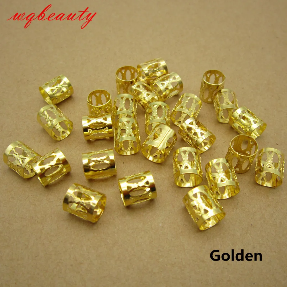 Golden Silver Mix Silber Goldene Micro-Haar-Dread-Zöpfe Dreadlock-Perlen, verstellbare Manschetten-Clips für Haar-Accessoires206t