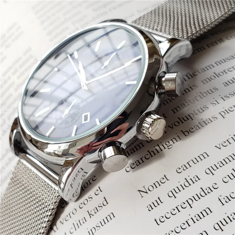 Relógios masculinos de luxo, relógio chefe de aço inoxidável, movimento de quartzo japonês, boa qualidade, à prova d'água, relógio analógico luminoso casual m229m