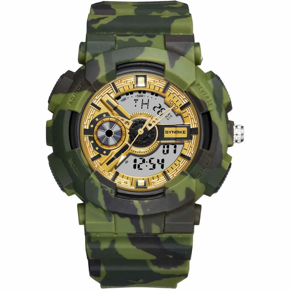 PANARS nuevo reloj Digital militar camuflaje deportes al aire libre doble pantalla electrónica medidor impermeable relojes para Men303z