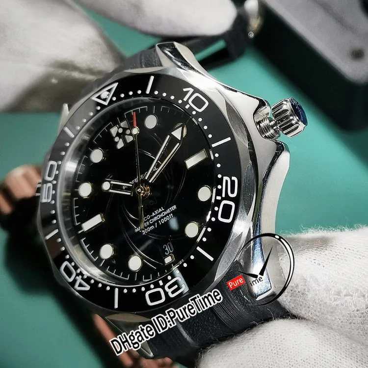 GDF Diver 300M Miyota 8215 Автоматические мужские часы 42 мм 007 50th Черный текстурированный циферблат Черная резина 210 22 42 20 01 004 Новые Puretime B2281f