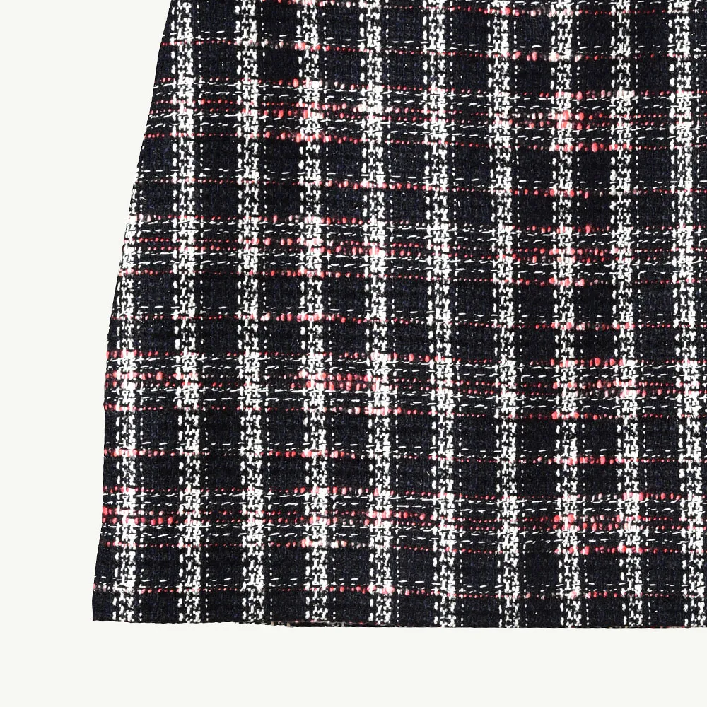 2020 Primavera Plaid Impressão Tweed Botões de painéis acima do joelho curto mini saia mulheres saias d2616276