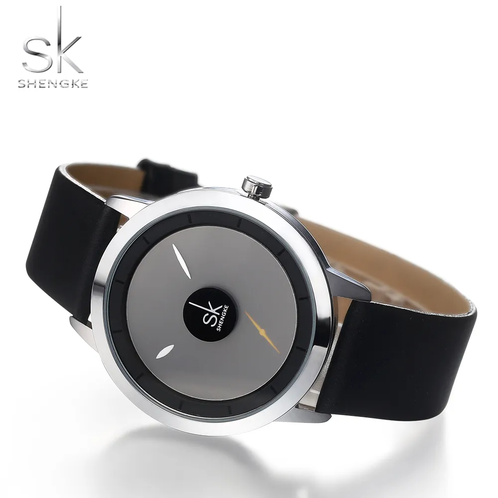 Shengke Couple Watches Fashion Quartz-Watch Women Wristwatch Clock Relojes Mujer Casual Ladies Watch Montre Femme Creative Dial206p