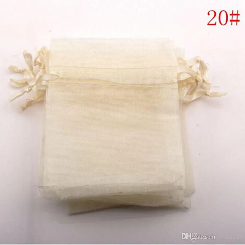 white Royal blue pink Etc 20-color Organza Gift Bags 7x9cm With Drawstring Wedding Party Christmas Favor Gift Bags217Q