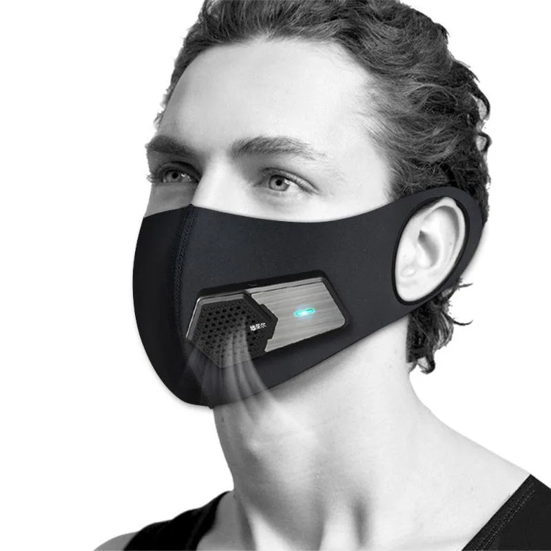 コットンフェイスマスク洗浄可能で再利用可能なスマートエレクトリックエアエ​​アリスペレータフェイスマスクファッションブラッククロスフェイスマスク