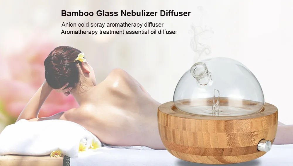 Bamboeglas etherische olie vernevelaar Aromatherapie diffuser luchtbevochtiger2473