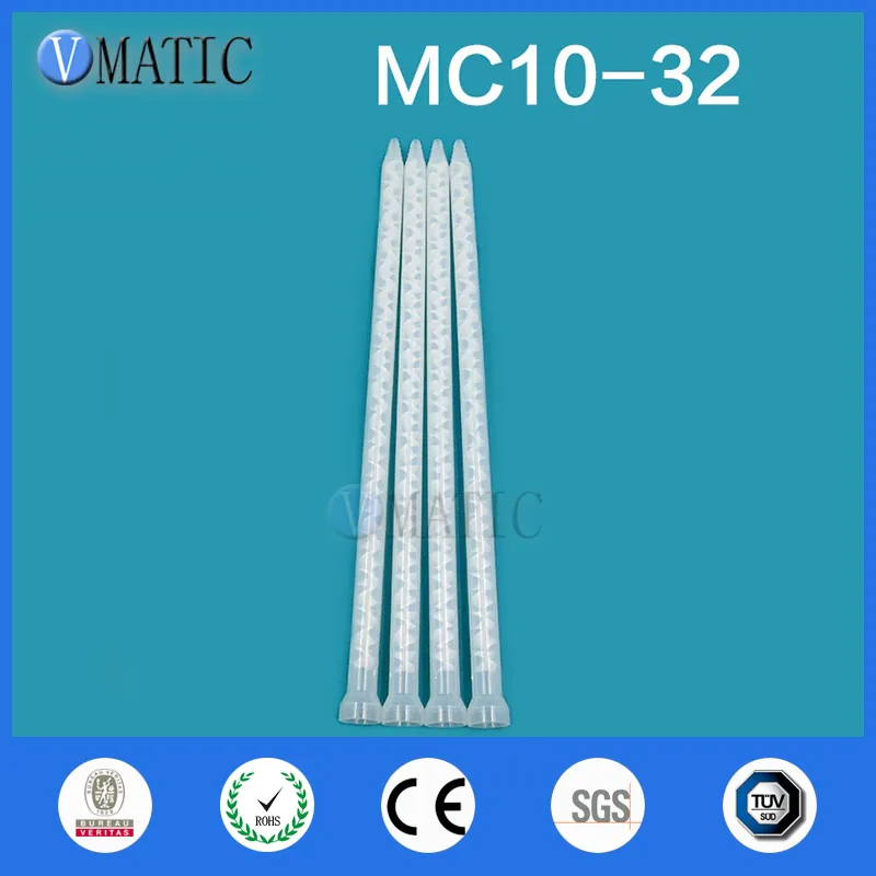 Misturador estático de resina plástica de componente eletrônico MC 10-32 Bicos de mistura para epóxis Duo Pack núcleo branco