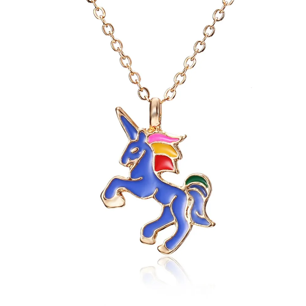 PFERD Halskette für Mädchen Kinder Kinder Emaille Cartoon Pferd Schmuck Zubehör Frauen Tier Halskette Pendant256a