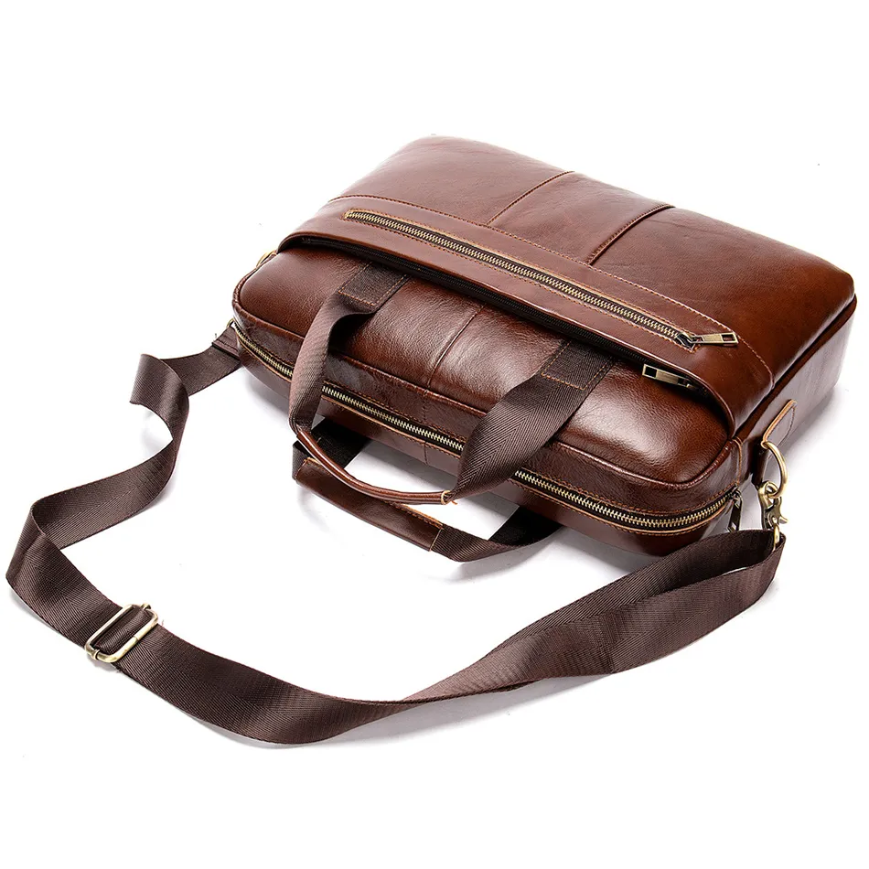 Bag Men Genuine Leather Briefcase High Quality Business Crossbody Messenger Bags Male Laptop Bag Cowhide Briefcase Handbag2477