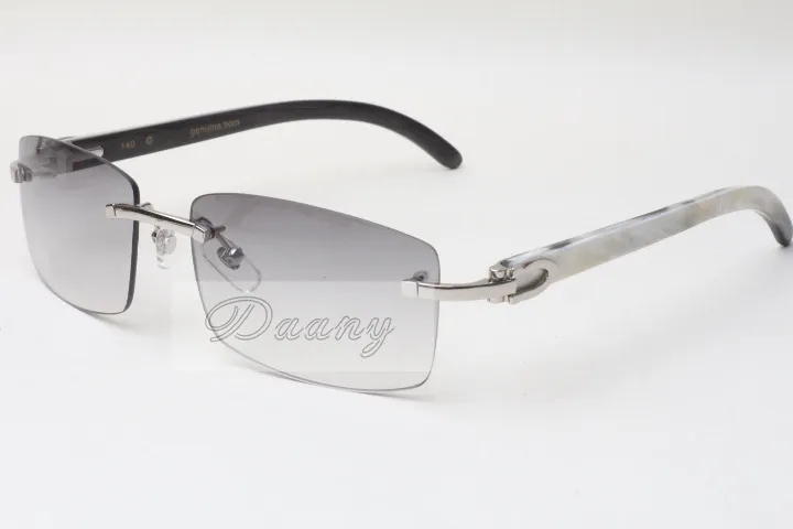 Bütün çerçevesiz güneş gözlüğü gözlükleri 3524012 Doğal Karışım Öküz Korna Erkekler ve Kadın Güneş Gözlüğü Gözlükleri Gözlük 56-18-140m2847