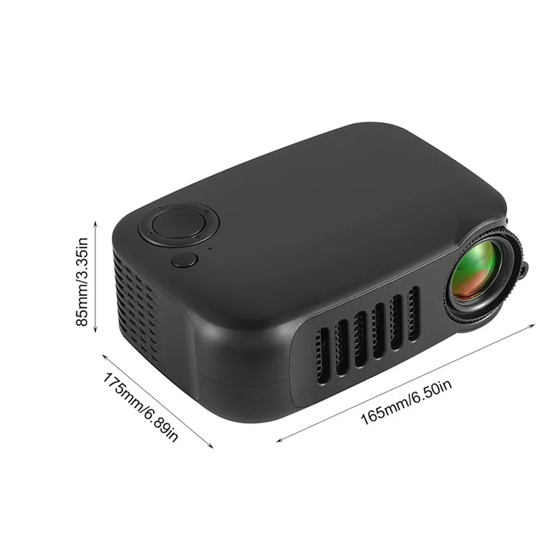 A2000 Mini draagbare LCD-projector Kleiner dan iPhone met statief 1000 lumen 1080P Beamer SD-kaart USB Home Theatre-videoprojector VS UC18