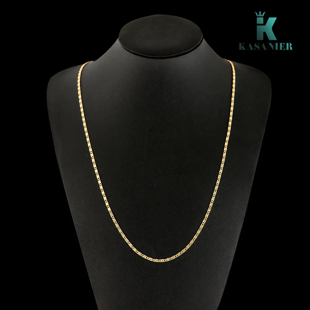 KASANIER 10 шт. золотое и серебряное ключичное ожерелье штамп модное женское ожерелье Фигаро шириной 2 мм гарантия длинное Jewe191A