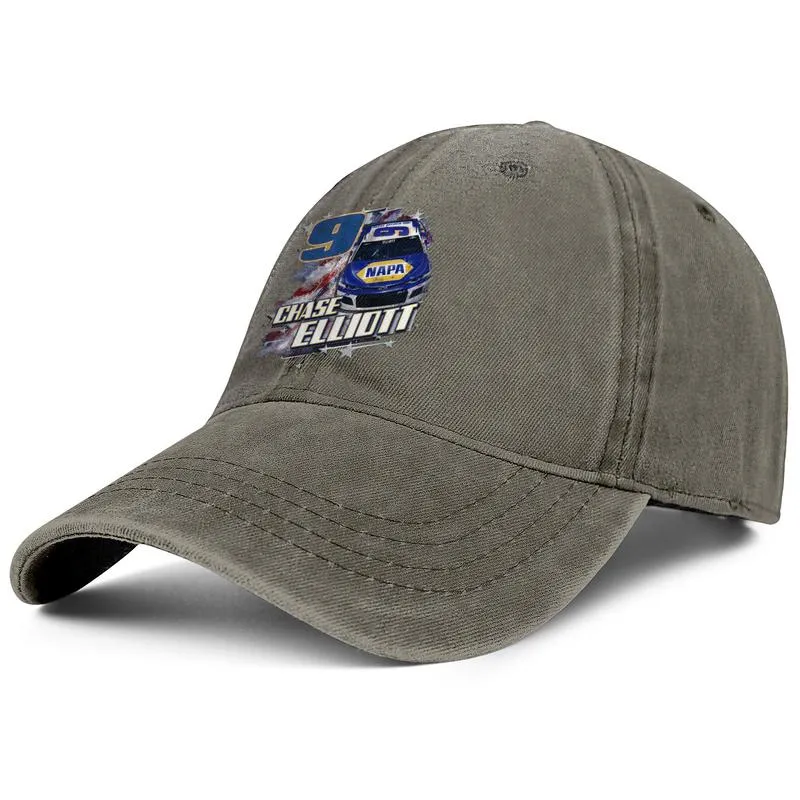 Chase Elliott #9 LOGO UNISEX Denim Baseball Cap Monterade Cool Personalized Stylish Hats 2018 mest populära förare NASCAR 9 2019 Patri305K