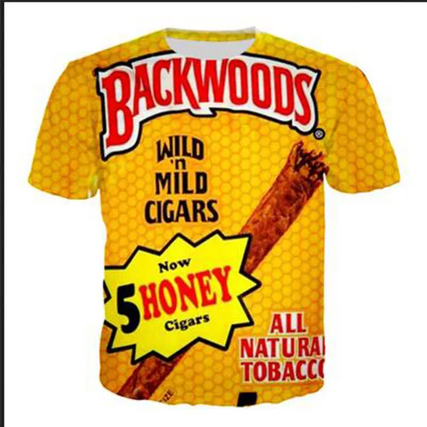 New Fashion Mens / Womans Backwoods Shirt Summer Style Funny Unisex 3D Print Casual T-Shirt Tops Plus Size AF0547