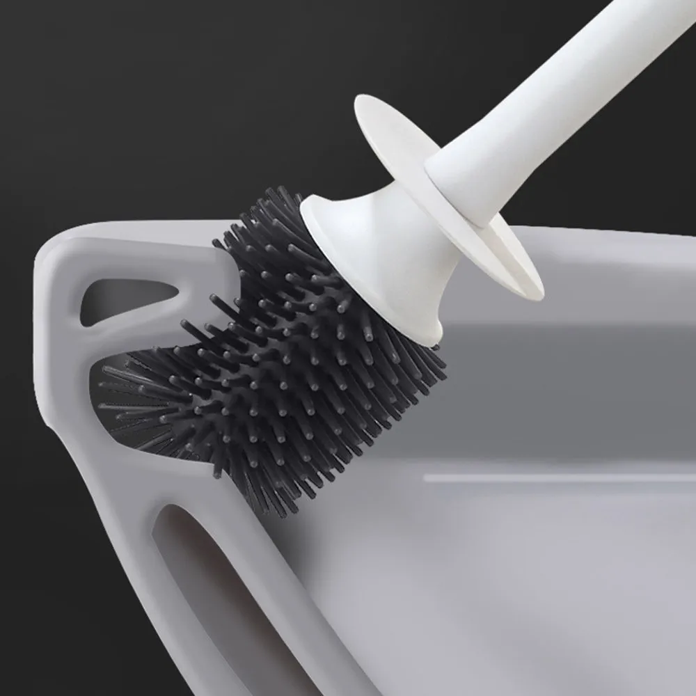 No Dead Angle Long Handle Toilet Brush Set Wall Hanging Cleaning Well Bathroom Y200407