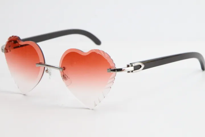 새 버팔로 호른 선글라스 판매 3524012 림리스 흰색 정품 경적 태양 안경 상단 림 포커스 안경 슬림하고 길쭉한 삼각형 257x