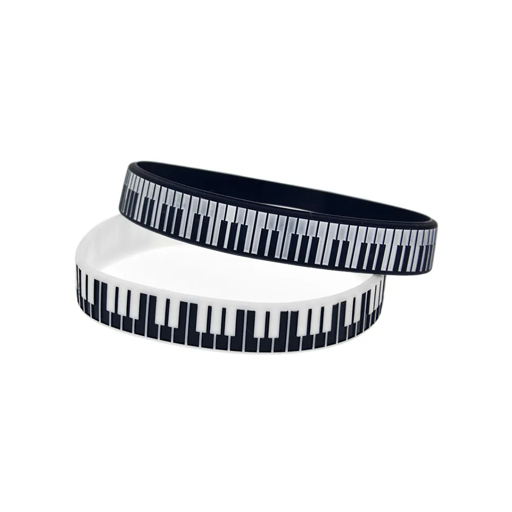 Bracelet en caoutchouc en silicone clé piano idéal à utiliser dans tous les avantages cadeaux pour les fans de musique 232Z