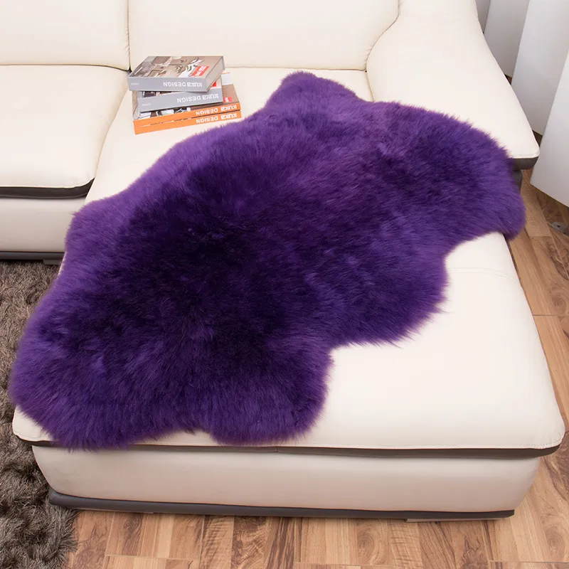 Teppiche 100 % echte Schaffellwolle für Wohnzimmer, Schlafzimmer, Teppich, weißes Fell, warm, zotteliger Teppich, superweicher Stuhlbezug, Mat1265M