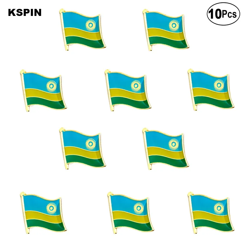 Épinglette de drapeau du Rwanda, badge de drapeau, broches, Badges, 10 pièces par 