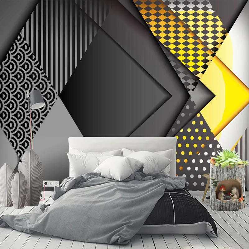Papel tapiz personalizado 3D patrón geométrico nórdico sala de estar de la sala de estar creativa autoadhesiva pegatina de pared impermeable decoración264b