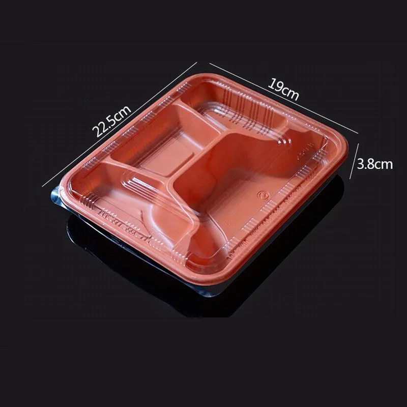 Tek Kullanımlık Kaplar Konteynerler Öğle Yemeği Kutusu Mikrodalgada Malzemeler 3 veya 4 bölme yeniden kullanılabilir plastik gıda saklama kapları Li228k ile