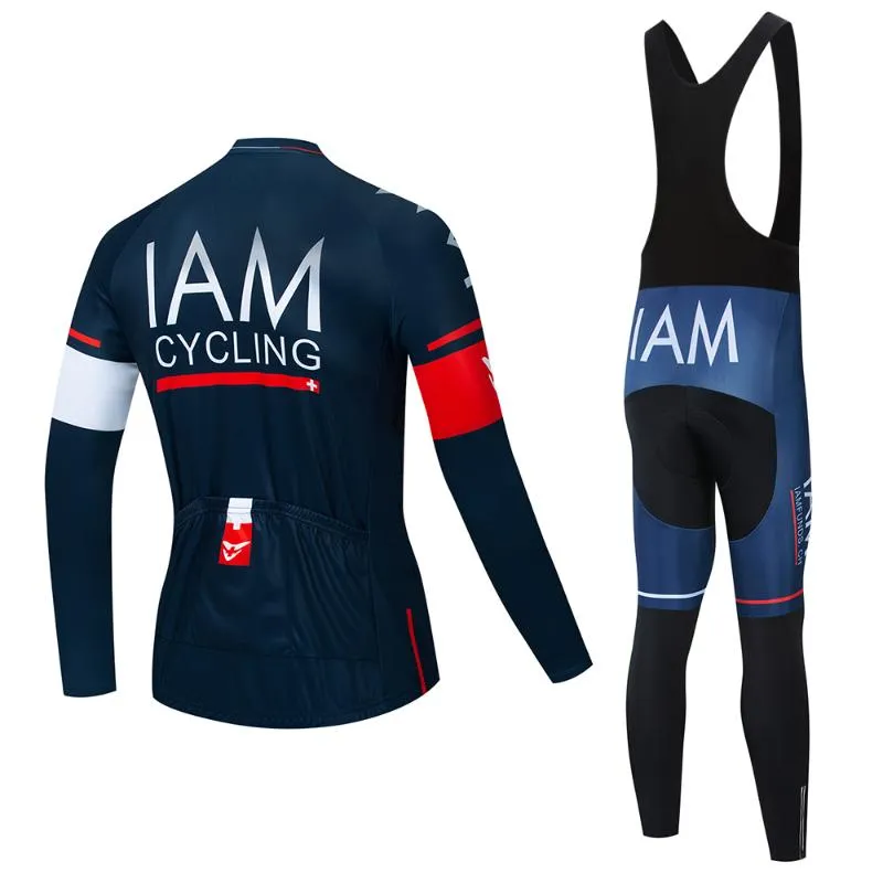 2020 equipe iam manga longa conjunto camisa de ciclismo primavera outono ropa ciclismo respirável roupas bicicleta corrida mtb bicicleta 9d gel pad253k
