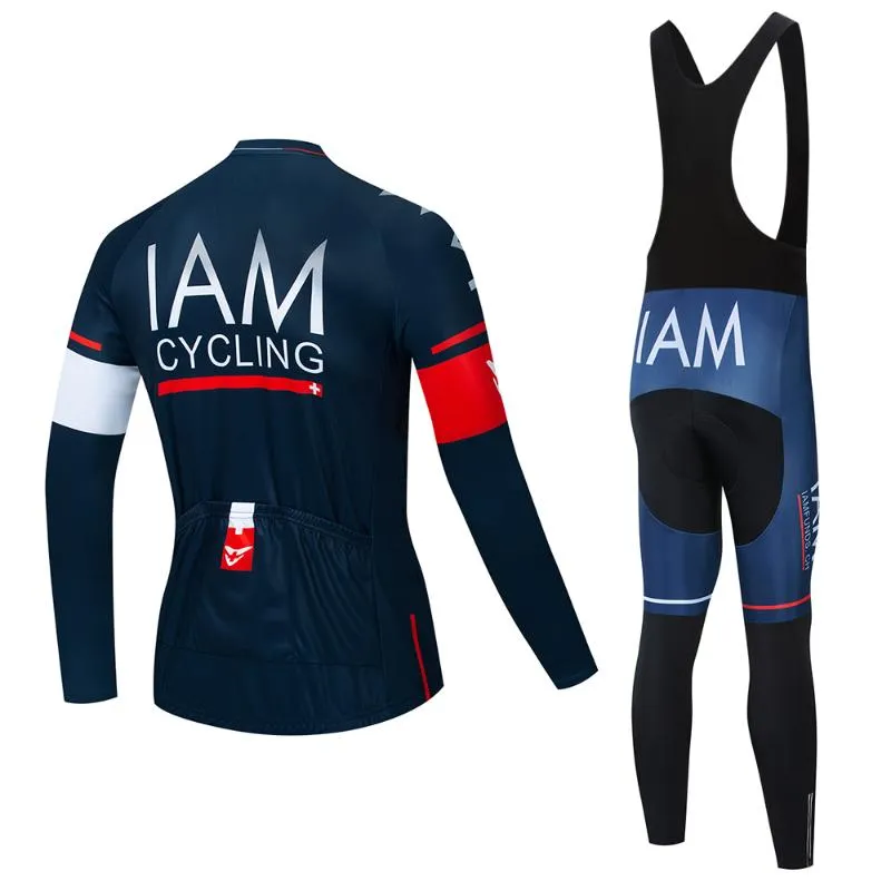 2020 Team IAM maillot de cyclisme à manches longues ensemble printemps automne Ropa Ciclismo vêtements de vélo de course respirants VTT vélo 9D gel pad273g