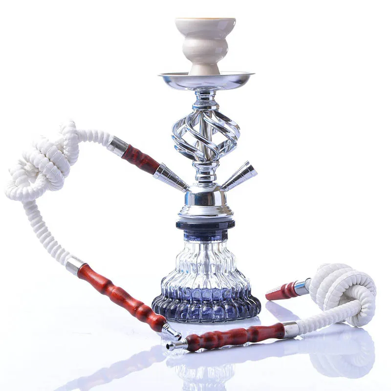 Arab Hookah Set Finished Product Double Hose Hookah Smoking Tool Accessories Water Pipe Glass Bong Shisha234y9603486