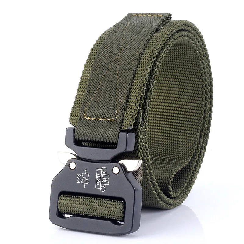 Moda masculina cintos táticos cinto de cintura de náilon fivela de metal resistente ajustável cintos do exército militar para homens ao ar livre liberação rápida j261a