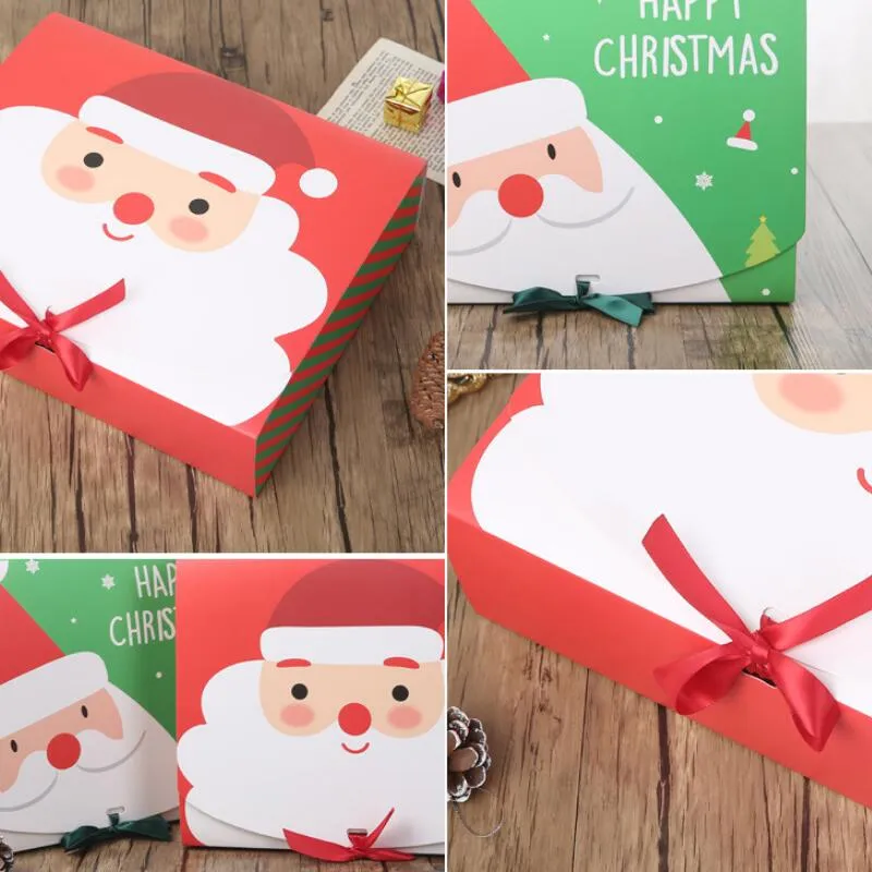 Kerstcadeauverpakking Kartons Aangepaste doos Grote opvouwbare kerstmantaart geserveerd kinderen verjaardag 243G