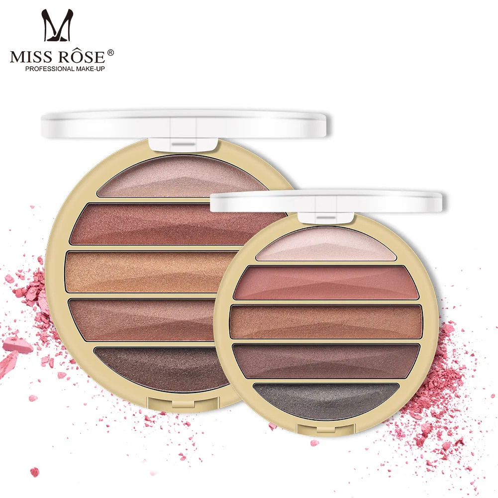 Mini 5-Farben-natürliche Lidschatten-Palette Schimmernde und matte Lidschatten-Paletten MISS ROSE Erdige Farben Augen-Make-up8315270