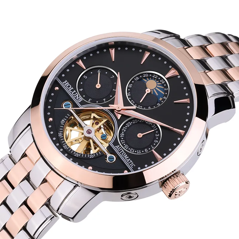 mens WATCHES MALE MANUAL MECHANICAL Stainless steel watches Skeleton luxury mechanical automatic watches water resistant clock266C