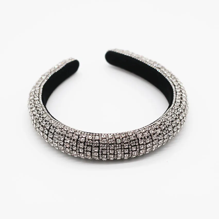 Baroque Full Crystal Rhinestone Headbands Hairbands for Women Lady Luxury Shiny Padded Diamond Headband Hair Hoop Party Jewelry Ac1810915