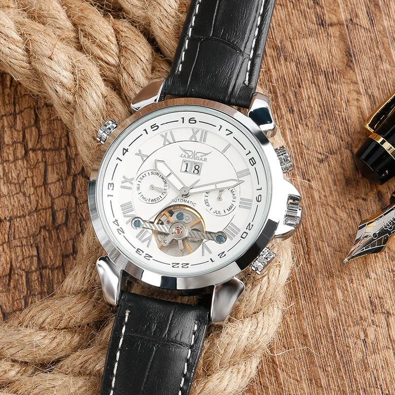 Reloj de pulsera automático con correa de cuero para hombre, nueva moda 2019, 289l