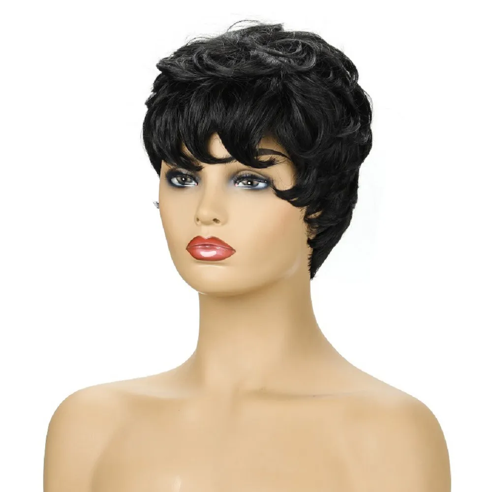 2020 Amazon Hot Selling European och American Wig New Fashion Ladies Short Curly Hair Factory Partihandel