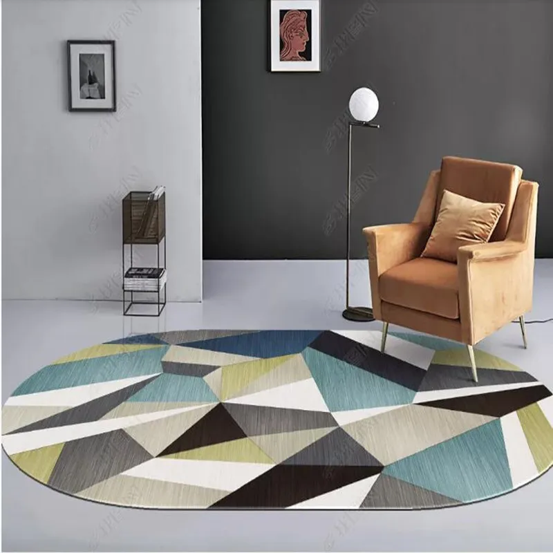 Moderno e minimalista cristal veludo tapete oval banheiro anti-skid tapete sala de estar quarto decoração casa carpet2131