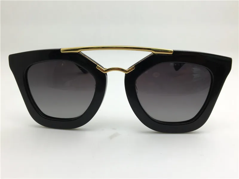 Hele nieuwe spr zonnebril 09Q bioscoop zonnebril coating spiegel lens lens vintage retro stijl vierkant frame goud midden dames des2241