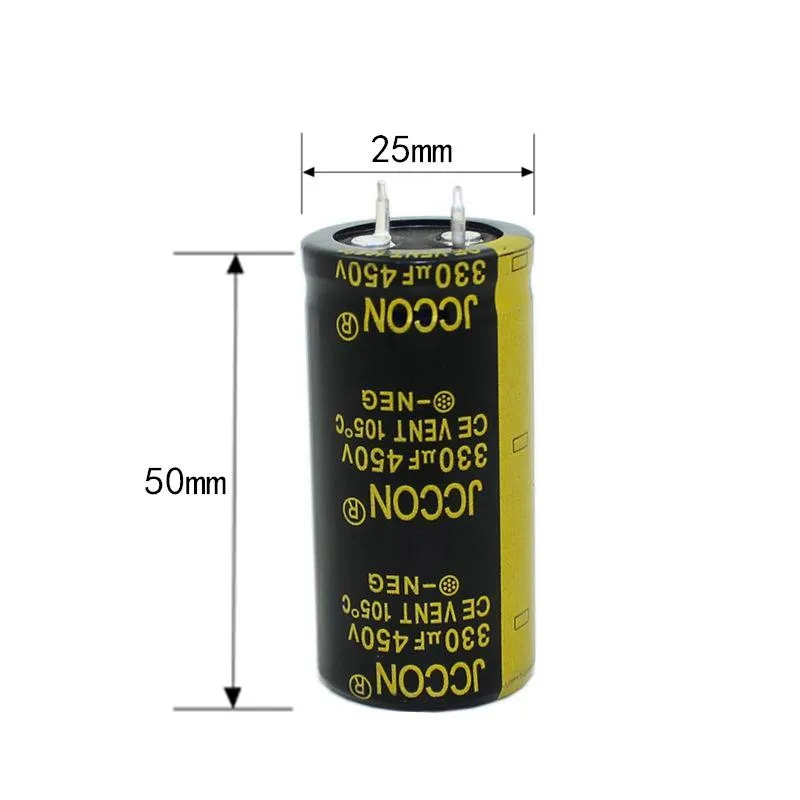 Condensateur électrolytique à pied épais JCCON 450V330UF Volume 25x50 Power