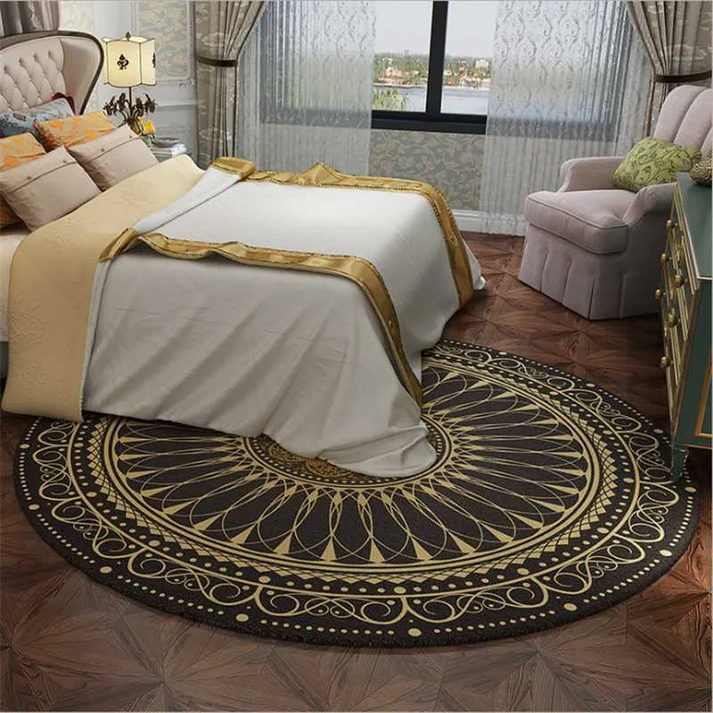 AOVOL-alfombra redonda bohemia de viento étnico Vintage, alfombras para sala de estar, dormitorio, sensación cómoda y suave, 2271