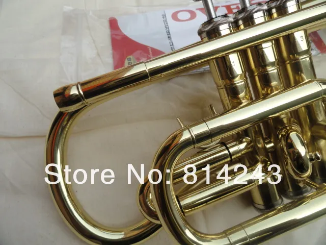 Oves Goede Kwaliteit BB Toon Studenten The Cornet Brass Gold Lacquer Trompet Nieuwe Collectie Muziekinstrumenten Met Case Gratis verzending