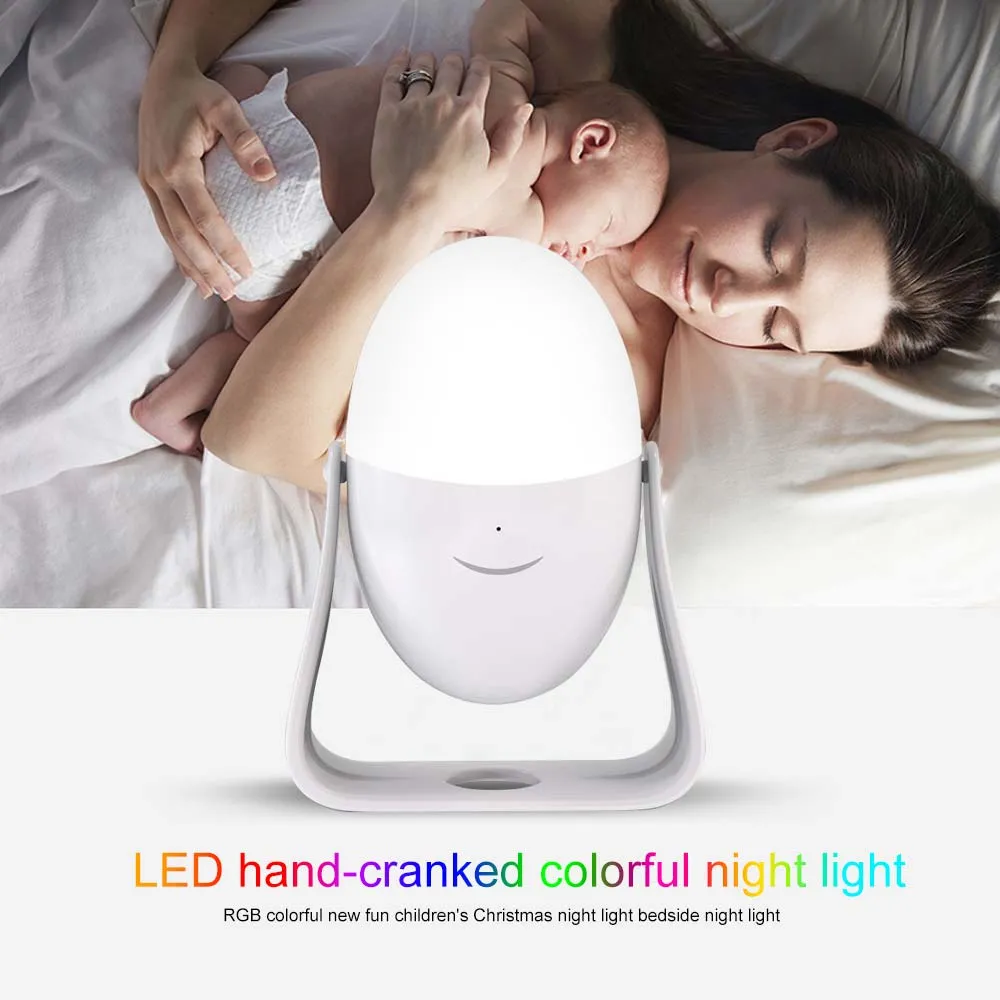 BRELONG Fun RGB Egg Rotating Portable Night Light Couple Romantic Multicolor Atmosphere Lights For Indoor Bedroom258v