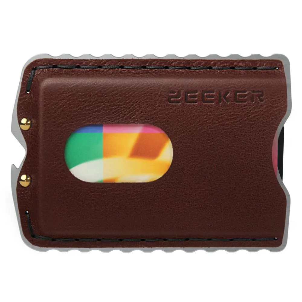 Zeeker Men Skelles Slim Front Pocket Card Держатель кошелек минималистский подлинный кожаный кошелек ручной работы 262R