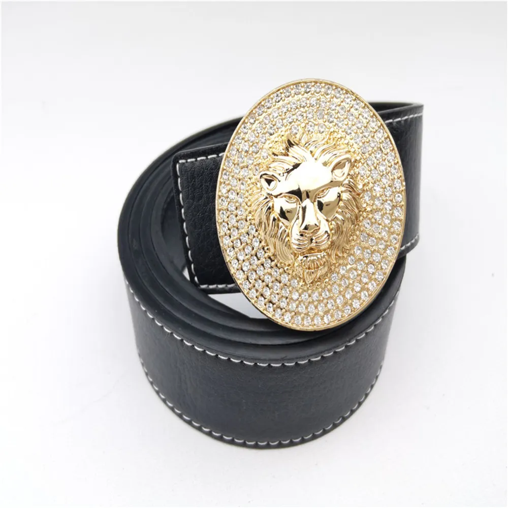 Ceinture de marque diamant avec ceinture à boucle de lion pour hommes et femmes ceintures de créateurs ceintures en cuir ceintures de taille de luxe de mode bonne qualité246T