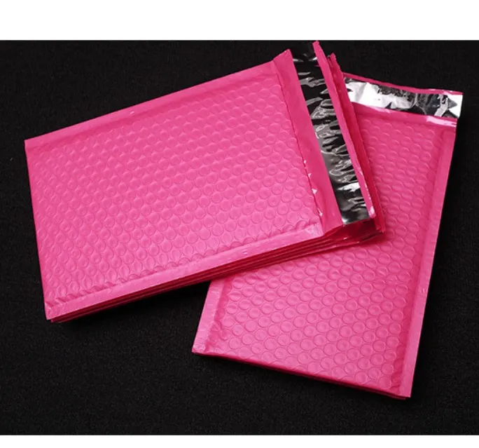 Envoltura de regalo Bolsas de embalaje de burbujas Poly Gift Mailer Pink Self Seal Sobres acolchados mailing292k