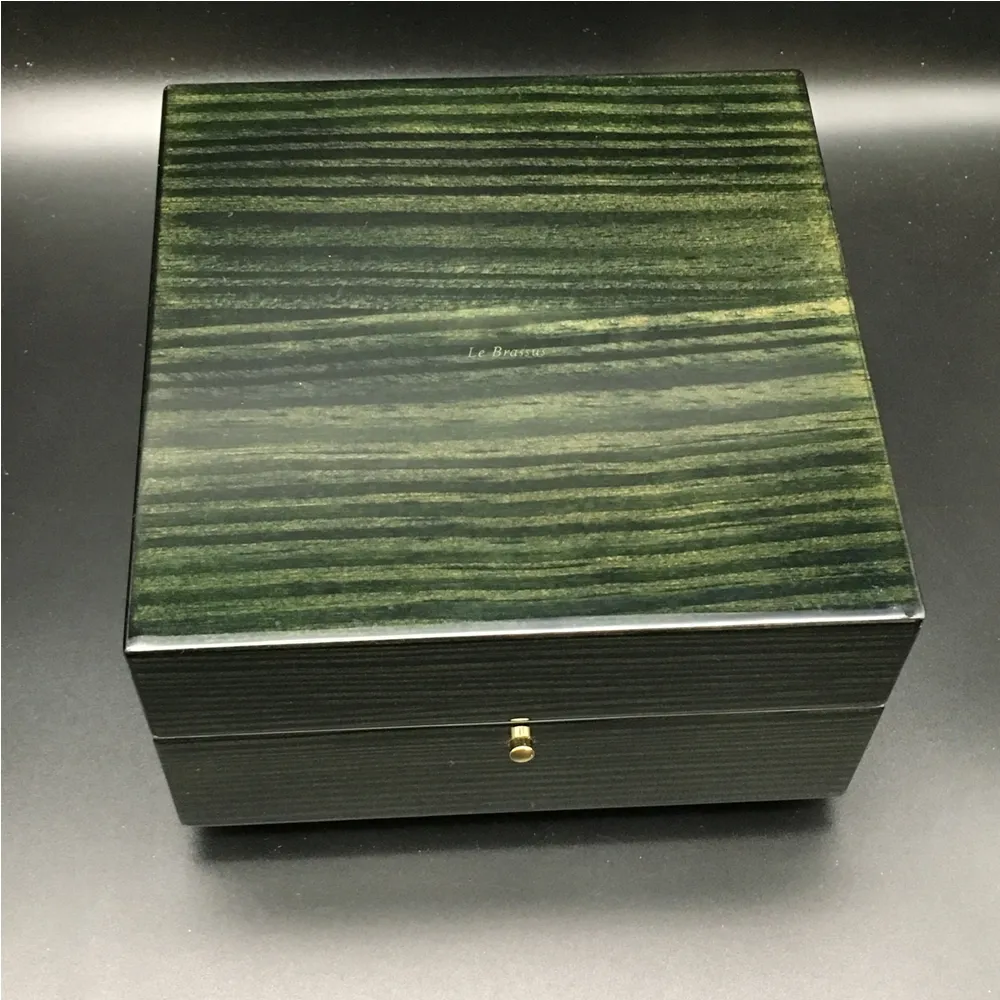 Benutzerdefiniertes Kartenmodell drucken Seriennummer Korrekte Papiere Original Green Woody Uhrenbox für AP-Boxen Broschüren Uhren198K