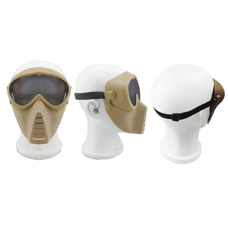Açık Ekipman Taktik Airsoft Maske Çekim Yüz Koruma dişlisi Metal Çelik Tel Örh tam Yüz Arı Tarzı No03-203