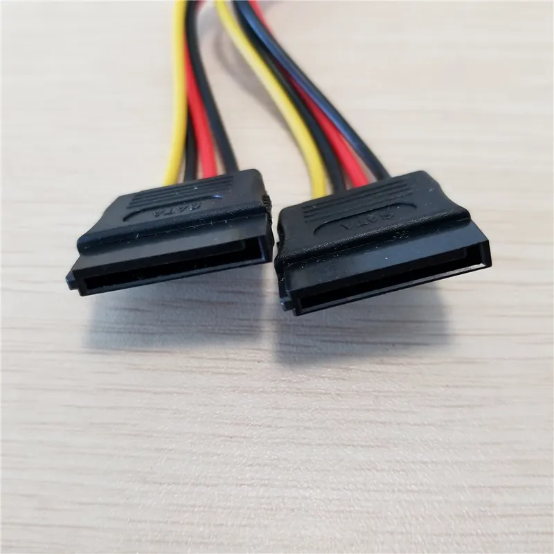 10st --- helt ny 4pin strömkontakt till 2x serie ATA SATA HDD Power Adapter-kabel