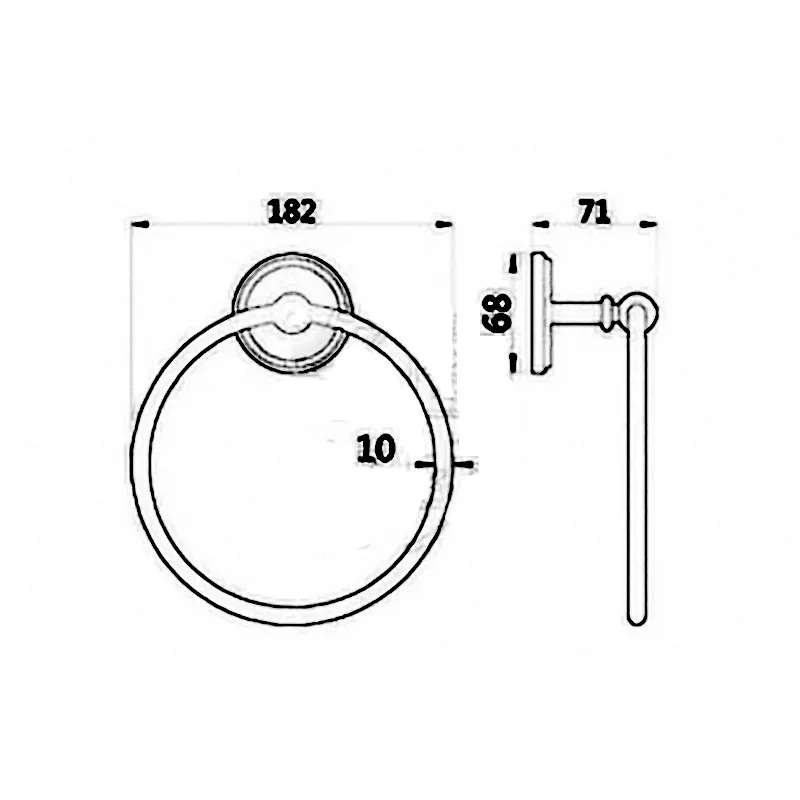 Svarta handduk ringar mässing runda handduk handhållare väggmonterade antika vintage handdukar ring kreativa badrumstillbehör brons274u