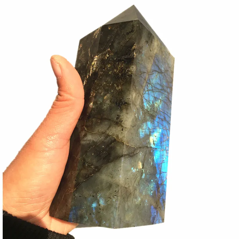 1 5kg tamanho grande natural labradorite quartzo obelisco grande ponto de varinha de cristal quartzo pedra preciosa torre reiki heal254s